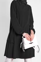 Tesettür giyim SİYAH ALVİNA SALAŞ KESİM TUNİK 4380