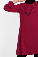 Tesettür giyim BORDO ALVİNA SALAŞ KESİM TUNİK 4380