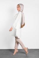 Tesettür giyim KREM ALVİNA SALAŞ KESİM TUNİK 4380