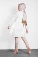 Tesettür giyim KREM ALVİNA SALAŞ KESİM TUNİK 4380