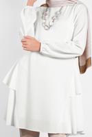 Tesettür giyim KREM ALVİNA SALAŞ KESİM TUNİK 4380