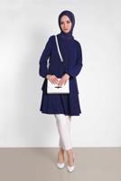 Tesettür giyim LACİVERT ALVİNA SALAŞ KESİM TUNİK 4380