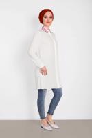 Tesettür giyim KREM ALVİNA YAKASI DETAYLI TUNİK 4387