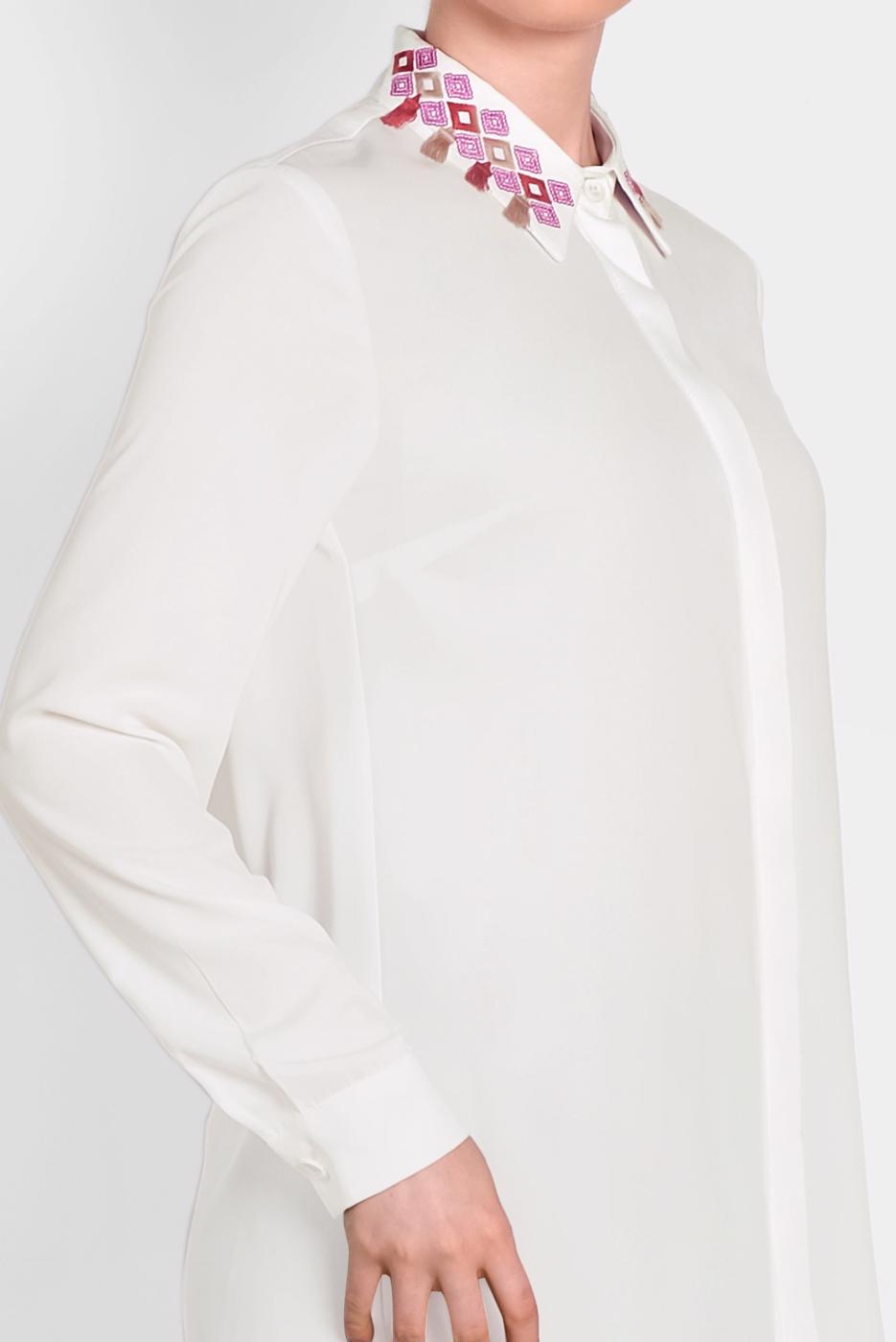 Tesettür giyim KREM ALVİNA YAKASI DETAYLI TUNİK 4387