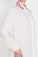 Tesettür giyim KREM ALVİNA YAKASI DETAYLI TUNİK 4387