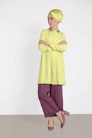 Tesettür giyim SARI ALVİNA YAKASI DETAYLI TUNİK 4387