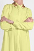 Tesettür giyim SARI ALVİNA YAKASI DETAYLI TUNİK 4387