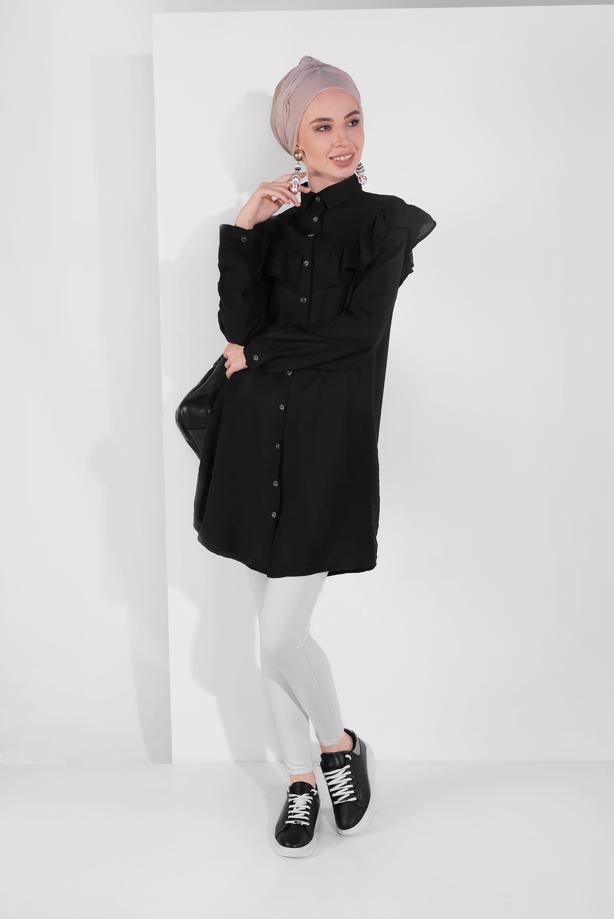 Vêtements hijab  BUTTON-TRIMMED TUNIC 4404  - TRENDTESETTÜR