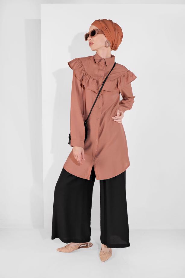 Vêtements hijab  BUTTON-TRIMMED TUNIC 4404  - TRENDTESETTÜR