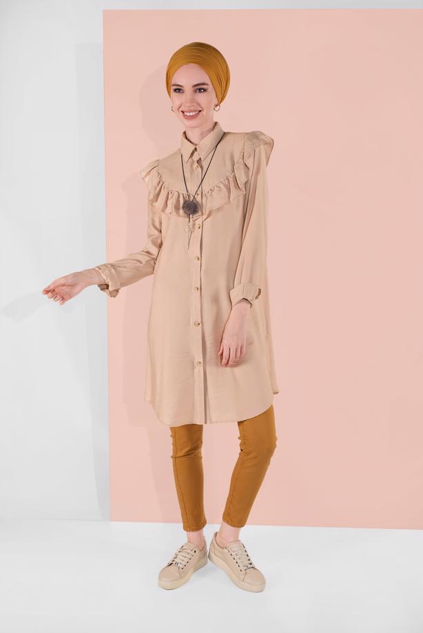 Vêtements hijab  BUTTON-TRIMMED TUNIC 4404  - TRENDTESETTÜR