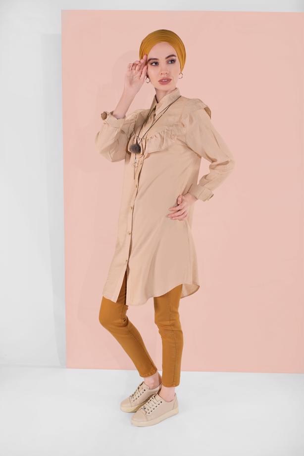 Vêtements hijab  BUTTON-TRIMMED TUNIC 4404  - TRENDTESETTÜR