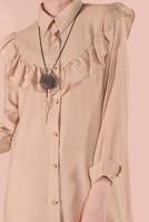 Vêtements hijab BEIGE TUNIQUE BOUTONNÉE 4404 