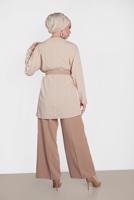 Tesettür giyim BEJ ALVİNA KLASİK TUNİK 4415
