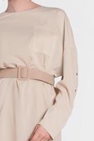 Tesettür giyim BEJ ALVİNA KLASİK TUNİK 4415