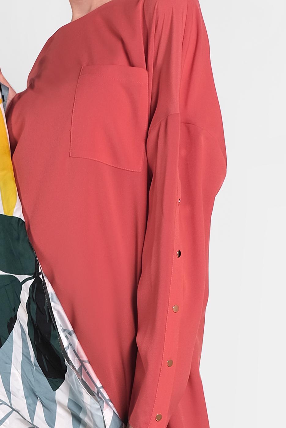 Tesettür giyim KAHVE ALVİNA KLASİK TUNİK 4415