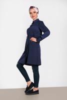 Tesettür giyim LACİVERT ALVİNA BEL KISMI BÜZGÜLÜ BAĞCIKLI TUNİK 4419