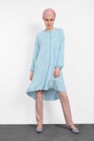 Tesettür giyim MAVİ ALVİNA ETEK UCU FIRFIRLI TUNİK 4426