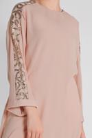 Tesettür giyim PUDRA ALVİNA KOL KISMI PULLU TUNİK 4432