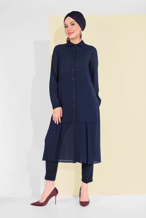 Tesettür giyim  lacivert hava - TRENDTESETTÜR