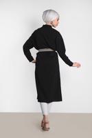 Tesettür giyim SİYAH ALVİNA DÜĞMELİ KLASİK UZUN TUNİK 4435