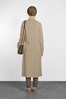 Tesettür giyim BEJ ALVİNA DÜĞMELİ KLASİK UZUN TUNİK 4435