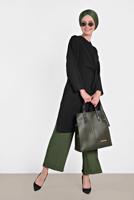 Tesettür giyim SİYAH ALVİNA BAĞLAMA DETAYLI TUNİK 4436