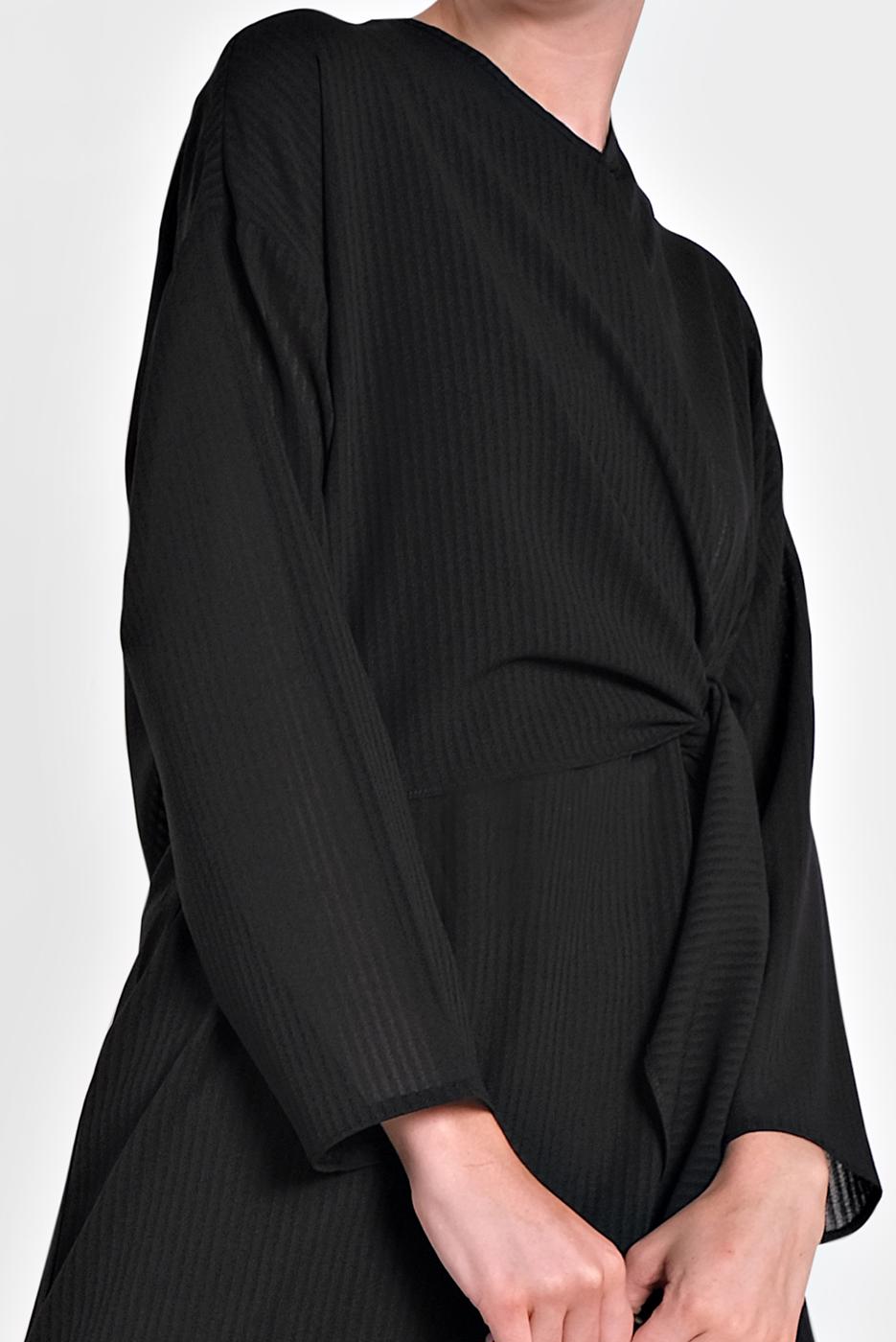 Tesettür giyim SİYAH ALVİNA BAĞLAMA DETAYLI TUNİK 4436