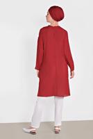 Tesettür giyim KIRMIZI ALVİNA BAĞLAMA DETAYLI TUNİK 4436