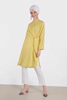 Tesettür giyim SARI ALVİNA BAĞLAMA DETAYLI TUNİK 4436