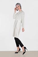 Tesettür giyim EKRU ALVİNA BAĞLAMA DETAYLI TUNİK 4436