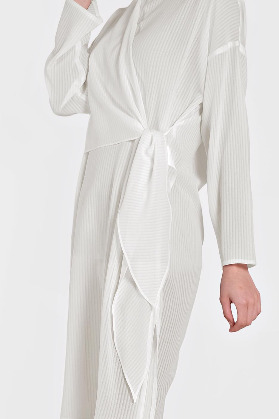 Tesettür giyim EKRU ALVİNA BAĞLAMA DETAYLI TUNİK 4436