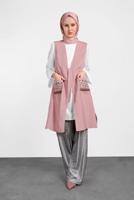 Vêtements hijab POUDRE ALVINA GILET TAILLE NOUÉE & BLOUSE 4437 