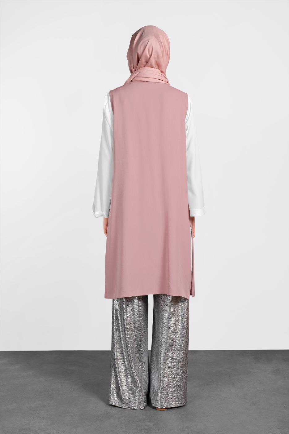 Vêtements hijab POUDRE ALVINA GILET TAILLE NOUÉE & BLOUSE 4437 