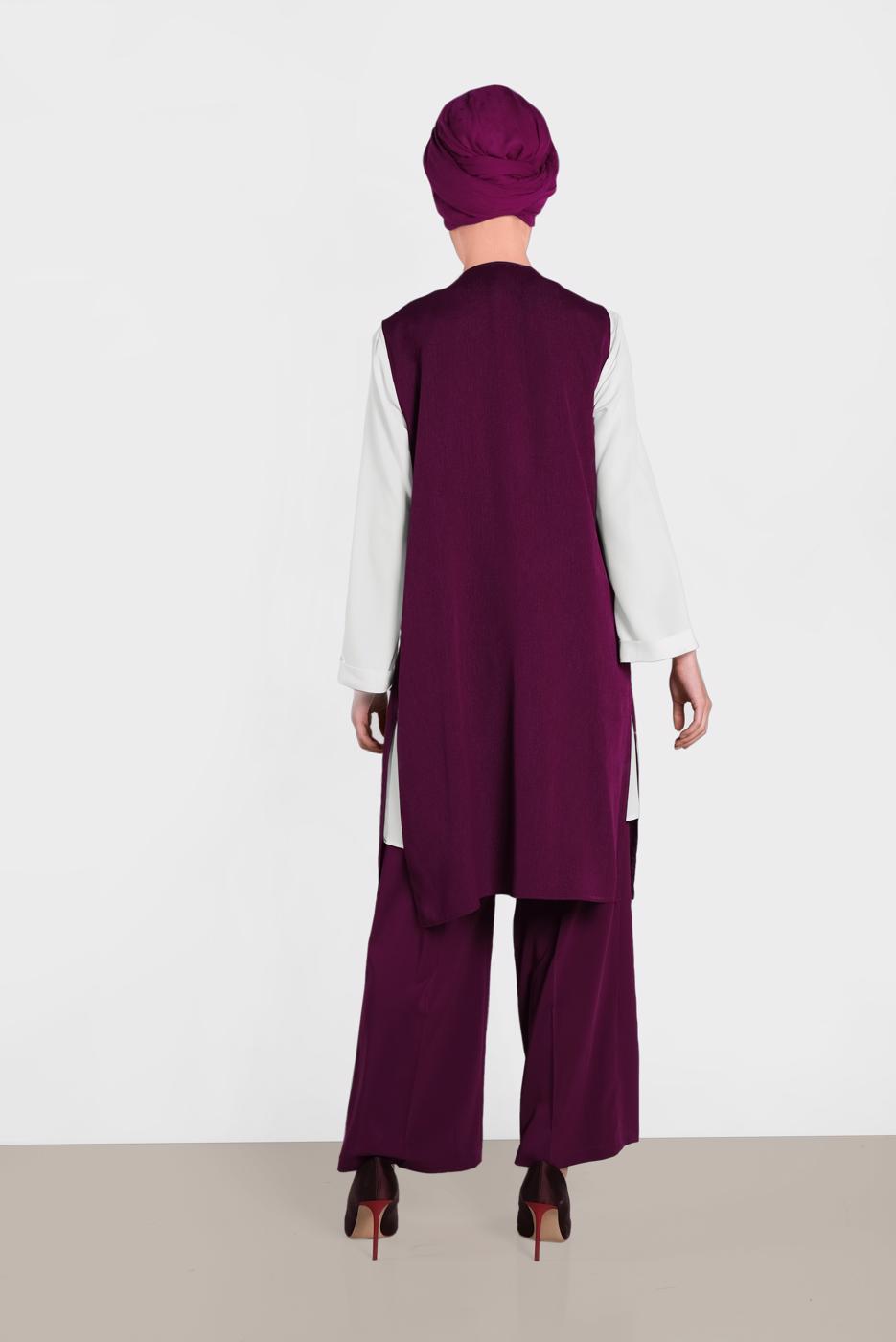 Vêtements hijab POURPRE ALVINA GILET TAILLE NOUÉE & BLOUSE 4437 