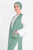 Vêtements hijab VERT ALVINA GILET TAILLE NOUÉE & BLOUSE 4437 