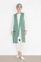 Vêtements hijab VERT ALVINA GILET TAILLE NOUÉE & BLOUSE 4437 