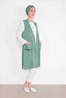 Vêtements hijab VERT ALVINA GILET TAILLE NOUÉE & BLOUSE 4437 