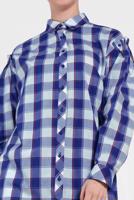 Tesettür giyim LACİVERT ALVİNA KARELİ TUNİK 4441