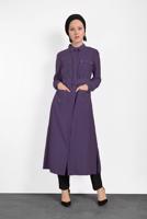 Tesettür giyim MOR ALVİNA KEMERLİ CEP DETAYLI TUNİK 4450
