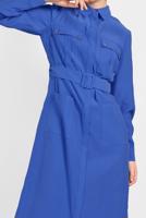 Tesettür giyim LACİVERT ALVİNA KEMERLİ CEP DETAYLI TUNİK 4450