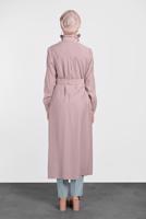 Tesettür giyim PUDRA ALVİNA KEMERLİ CEP DETAYLI TUNİK 4450