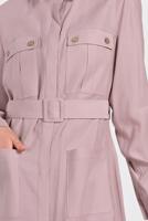 Tesettür giyim PUDRA ALVİNA KEMERLİ CEP DETAYLI TUNİK 4450