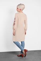 Tesettür giyim BEJ ALVİNA KOL KISMI NAKIŞLI TUNİK 4453