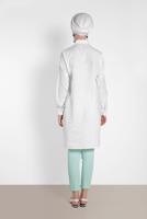 Tesettür giyim BEYAZ ALVİNA CEP KISMI PÜSKÜLLÜ TUNİK 4455