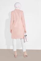 Tesettür giyim PUDRA ALVİNA CEP KISMI PÜSKÜLLÜ TUNİK 4455