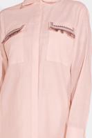 Tesettür giyim PUDRA ALVİNA CEP KISMI PÜSKÜLLÜ TUNİK 4455
