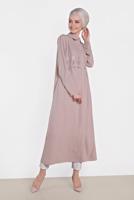 Vêtements hijab POUDRE TUNIQUE BRODÉE ALVİNA 4457