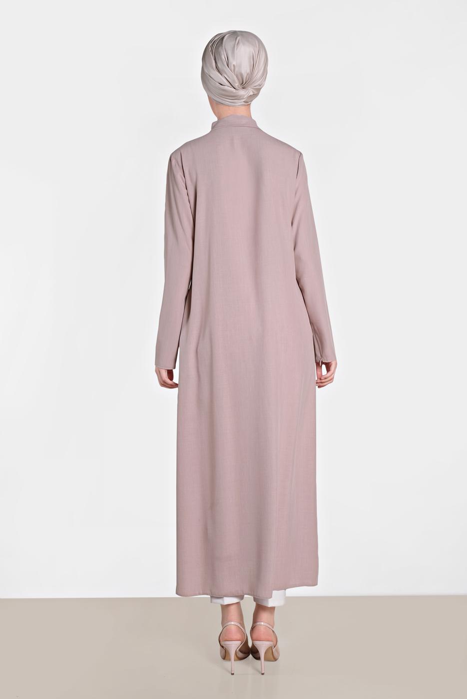 Vêtements hijab POUDRE TUNIQUE BRODÉE ALVİNA 4457