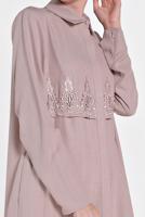 Vêtements hijab POUDRE TUNIQUE BRODÉE ALVİNA 4457