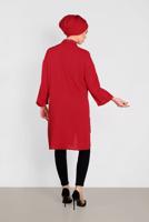 Tesettür giyim KIRMIZI ALVİNA ASİMETRİK KESİMLİ TUNİK 4458